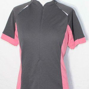 Novara Bike Cycling Jersey Top Wmn's Medium Peach & Grey Hidden Zip Back Pockets